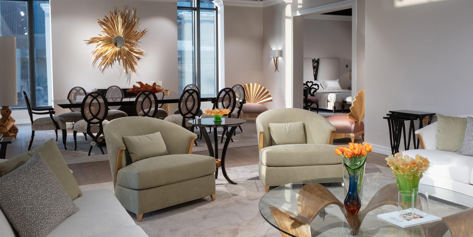 Christopher Guy, dining setting at the Hamandi showroom